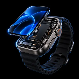 Apple Watch com tela aberta para reparo